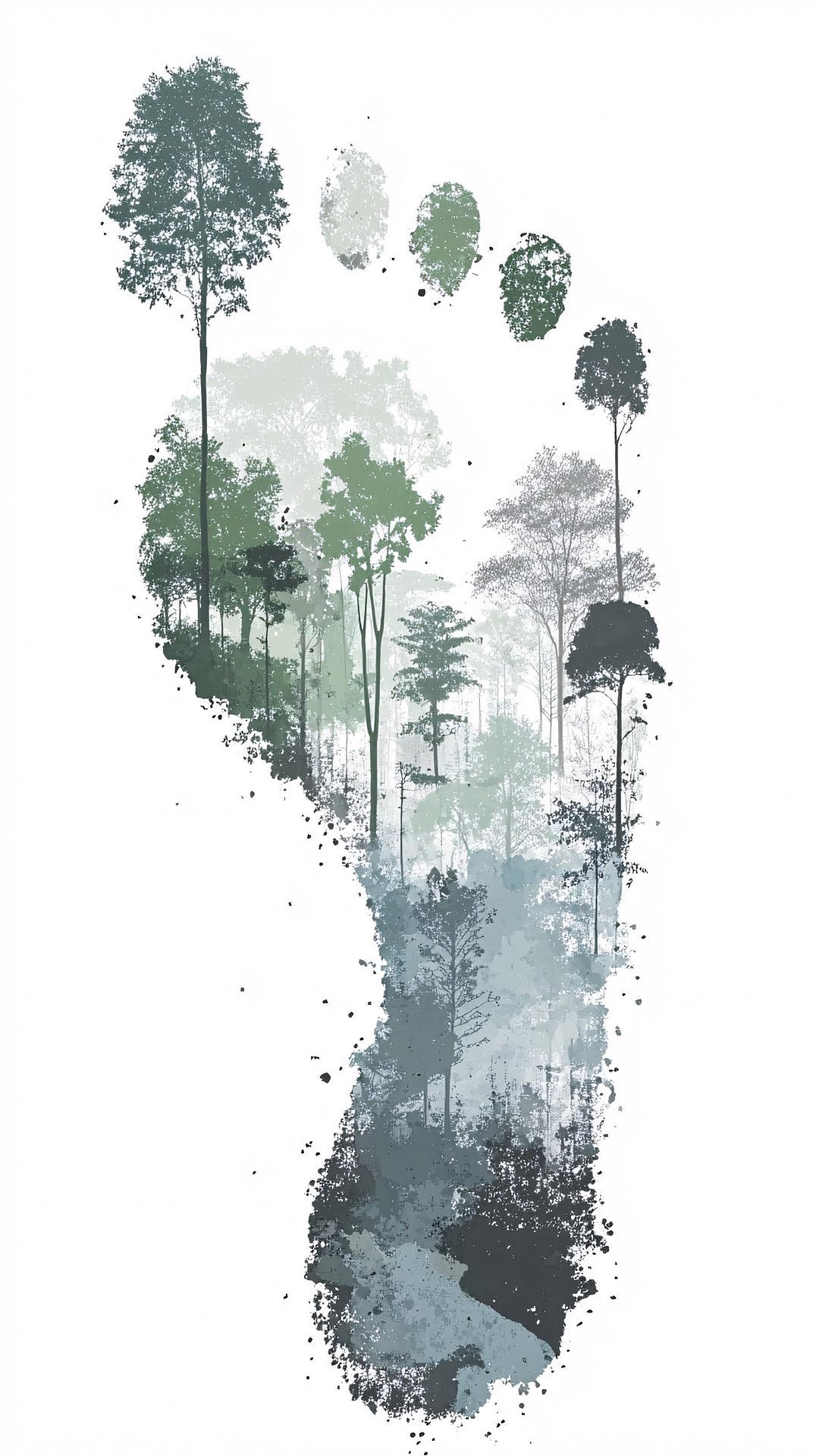 Illustration für den CO2-Fußabdruck